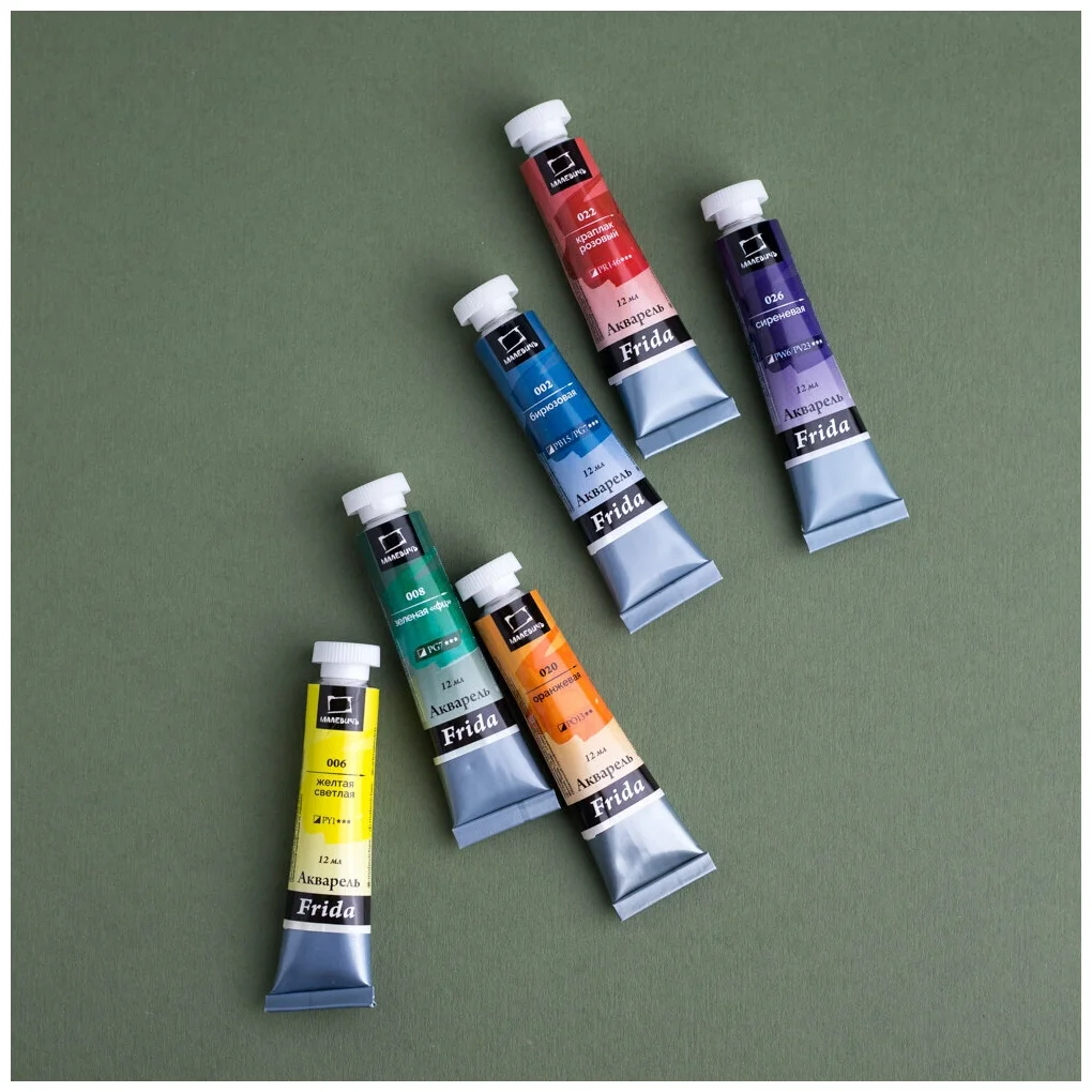 Набор акварели Малевичъ Frida, COSMO, 6 цветов по 12 мл